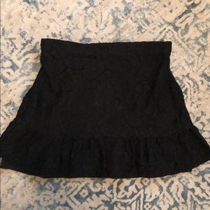 J.crew black lace mini skirt with stretch waist 8